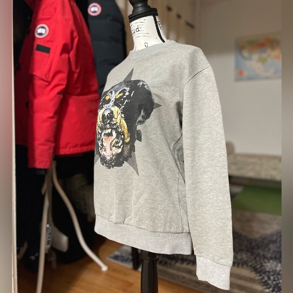 EUC Men’s Small/Women’s Medium Givenchy Rottweiler Print Cotton Sweatshirt Grey - Picture 3 of 11